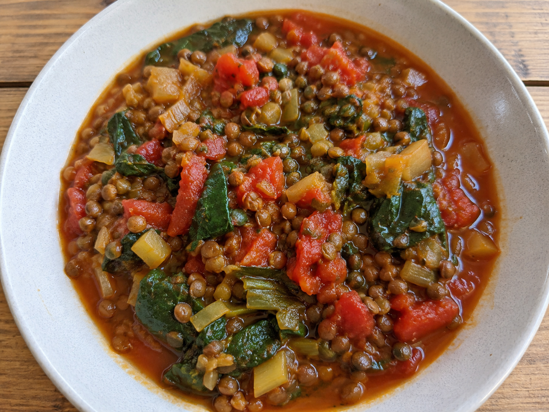 A simple lentil and silverbeet pot for cold nights
